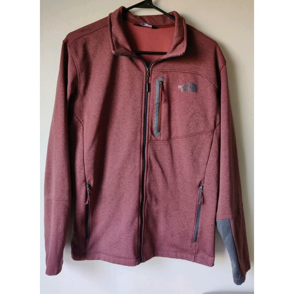 The North Face Men's Canyonlands Full-Zip‎ Fleece Jacket Red/Black Size Large